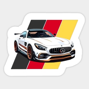 Mercedes amg with germany flag victor art Sticker